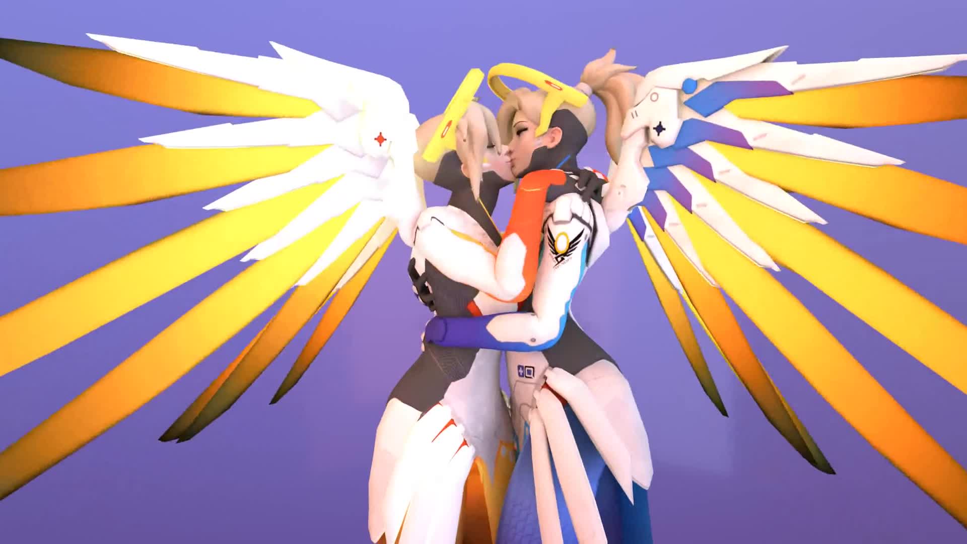 Overwatch Celestial Mercy 2girls Animated - Lewd.ninja