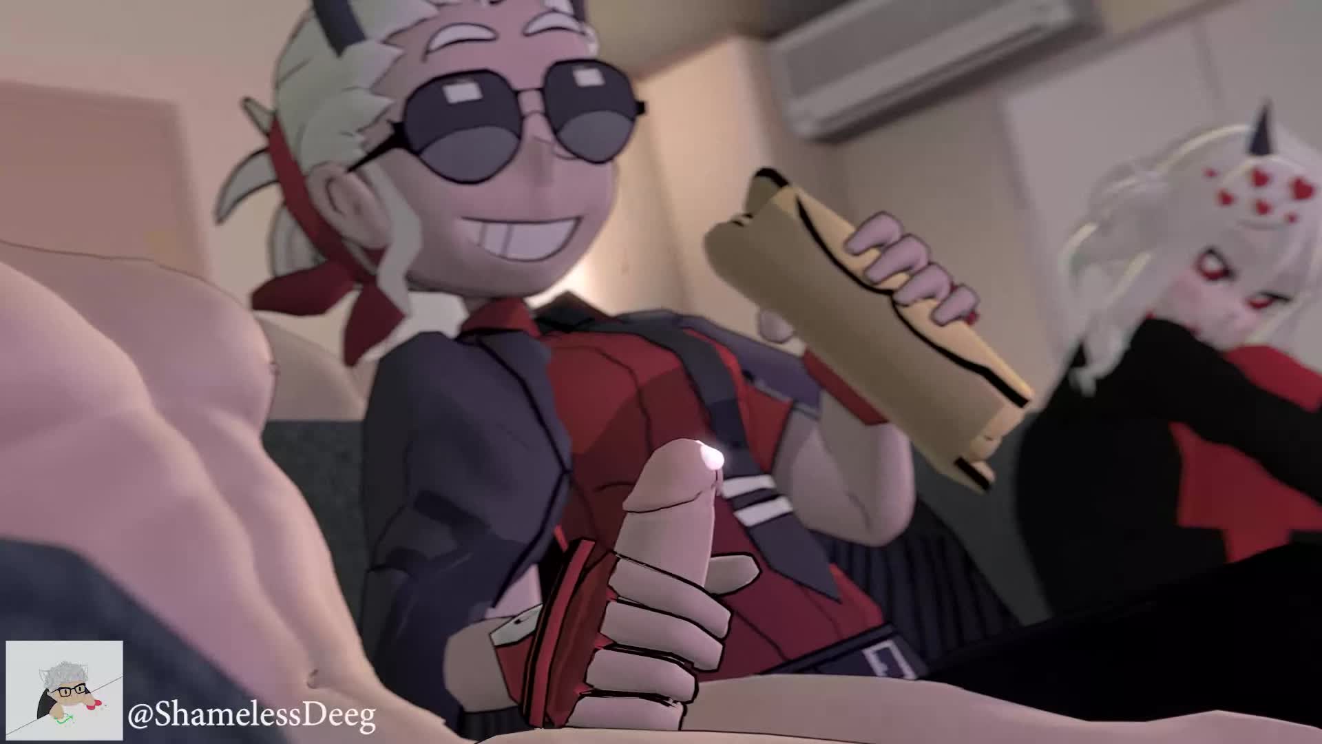 Helltaker helltaker (character) against wall animated - lewd.ninja