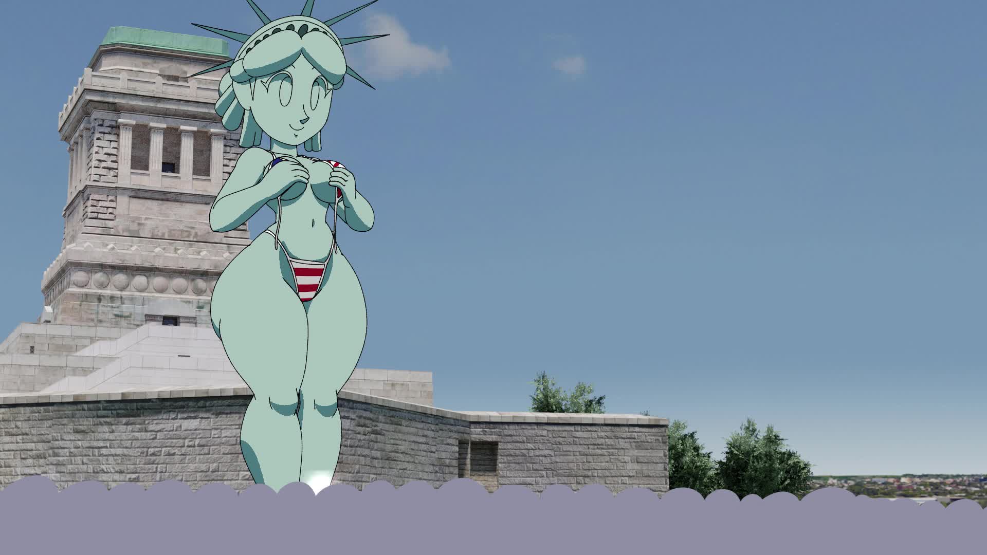Statue of liberty bikini animation